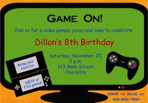 Video Game Birthday Invitation Template Video Game Birthday Party Invitation Video by