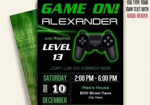 Video Game Birthday Party Invitation Template Free Game On Invitation Video Game Party Invitation Gaming