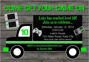 Video Game Birthday Party Invitation Template Free Printable Birthday Invitations Game Truck Birthday Invitation