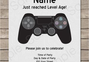 Video Game Party Invitation Template Playstation Party Invitations Template Green Birthday