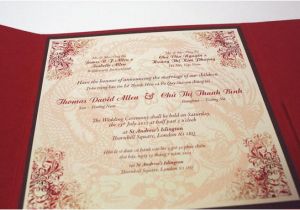 Vietnamese and English Wedding Invitation Template Bilingual English and Vietnamese oriental by
