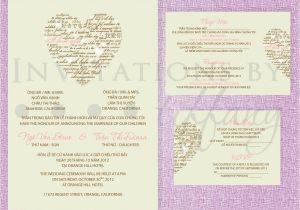Vietnamese Wedding Invitation Template Printable Bilingual Vietnamese Wedding Invitation Set