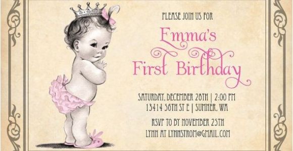 Vintage 1st Birthday Party Invitations Vintage Birthday Invitations Ideas – Bagvania Free