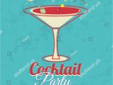 Vintage Cocktail Party Invitations Vintage Cocktail Party Invitation Poster Stock Vector