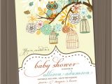Vintage Owl Baby Shower Invitations Owl Baby Shower Invitation Birdcage Retro Vintage Birds