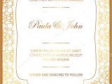Vintage Postcard Background Vector Template for Wedding Invitation Stylish Gold White Wedding Card Royal Vintage Wedding