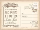 Vintage Postcard Background Vector Template for Wedding Invitation Vintage Postcard Save the Date Background for Wedding
