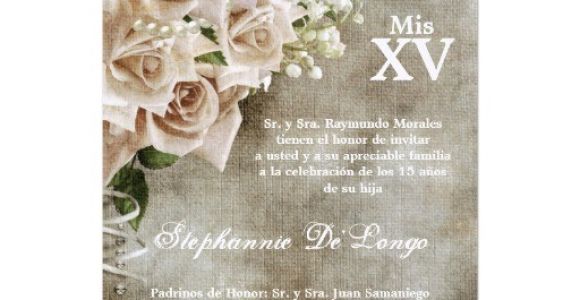 Vintage Quinceanera Invitations 5×7 Vintage Roses Quinceanera Birthday Invitation 5 Quot X 7