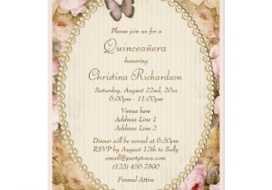 Vintage Quinceanera Invitations Quinceanera Vintage Roses butterfly Music Notes 5 Quot X 7