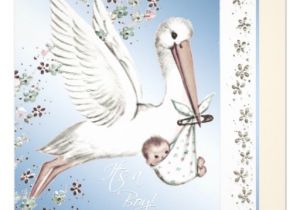 Vintage Stork Baby Shower Invitations Vintage Blue Stork Baby Boy Shower Invitations 5 25