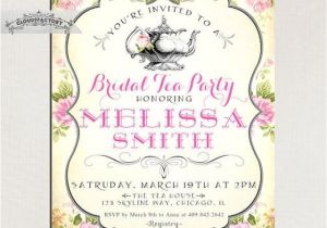 Vintage Tea Party Invitations Free Bridal Shower Tea Party Invitations Vintage Style Pink