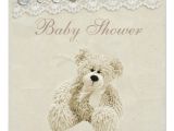 Vintage Teddy Bear Baby Shower Invitations Neutral Teddy Bear Vintage Lace Baby Shower Card