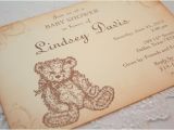 Vintage Teddy Bear Baby Shower Invitations Teddy Bear Invitations Baby Shower Invite by
