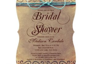 Vintage themed Bridal Shower Invitations Rustic Country Vintage Bridal Shower Invitations 5" X 7