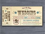 Vintage Ticket Style Wedding Invitations Vintage Rodeo Ticket Save the Date Wedding Invitation