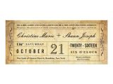 Vintage Ticket Style Wedding Invitations Vintage Style Wedding Ticket Invitation Zazzle