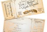 Vintage Ticket Style Wedding Invitations Vintage Ticket Style Wedding Invites Wedfest