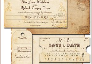 Vintage Train Ticket Wedding Invitation Template Wedding Invitation Train Tickets by Abandig On