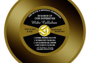 Vinyl Record Party Invitation Template Gold Record Vinyl 45 Birthday Party Invitation Zazzle Com