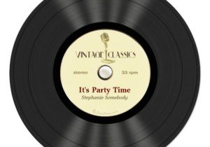 Vinyl Record Party Invitation Template Vintage Microphone Vinyl Record Party Invitations Zazzle Com