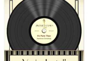 Vinyl Record Party Invitation Vintage Microphone Vinyl Record Party Invitations Zazzle