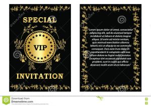 Vip Party Invitations Template Golden Vip Invitation Template Stock Vector Image 75747082