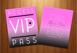 Vip Pass Birthday Invitations Free Printable Birthday Invitation Vip Pass Invitations Party