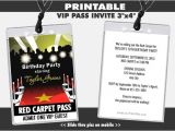 Vip Pass Birthday Invitations Free Red Carpet Paparazzi Vip Pass Birthday Party Invitations