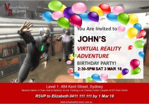 Virtual Birthday Invitation Template Birthday Party Venue Sydney Virtual Reality Birthdays