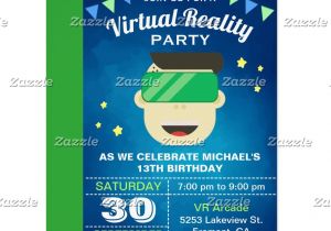 Virtual Birthday Invitation Template Vr Game Virtual Reality Birthday Party Invitation Zazzle