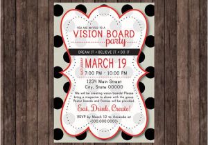 Vision Board Party Invitation Template Vision Board Party Polka Dot Invitation by