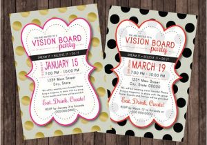 Vision Board Party Invitation Template Vision Board Party Polka Dot Invitation