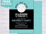 Volleyball Party Invitations Birthday Party Invitations Volleyball Birthday Party