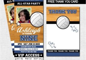 Volleyball Party Invitations Items Similar to Volleyball Ticket Invitations Birthday