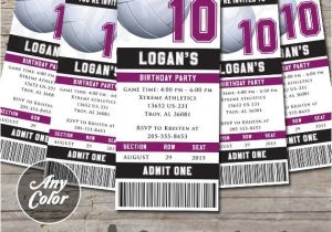 Volleyball Party Invitations Volleyball Ticket Birthday Invitation Printable Diy