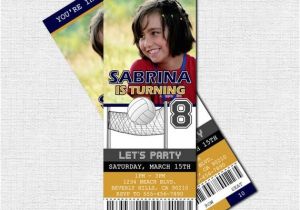 Volleyball Party Invitations Volleyball Ticket Invitations Birthday Party Print Your