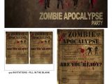 Walking Dead Party Invitations Zombie Apocalypse Party Walking Dead and Halloween