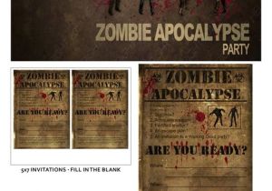 Walking Dead Party Invitations Zombie Apocalypse Party Walking Dead and Halloween
