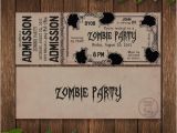 Walking Dead Party Invitations Zombie Party Invitation Printable Birthday Ticket
