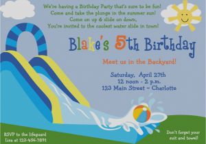 Water Slide Birthday Party Invitations Collection Water Party Invitations Waterslide Birthday
