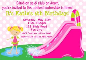 Water Slide Birthday Party Invitations Water Party Invitations – Gangcraft