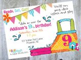 Water Slide Birthday Party Invitations Water Slide Luau Birthday Invitation Printable by Luvbugdesign