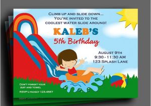 Water Slide Party Invitations Printable Boys Water Slide Invitation Printable or Printed with Free