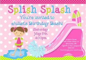 Water Slide Party Invitations Printable Items Similar to Pool Party Invitation Water Slide