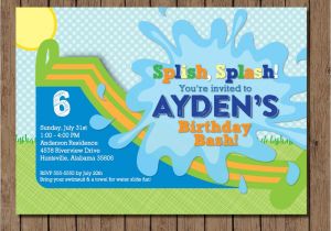 Water Slide Party Invitations Printable Water Slide Birthday Invitation Printable Boy or Girl