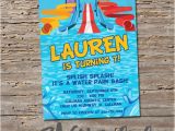 Water Slide Party Invitations Printable Water Slide Birthday Invitation Printable Diy