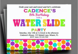 Water Slide Party Invitations Printable Water Slide Invitation Printable or Printed with Free Shipping