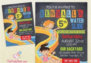 Water Slide Party Invitations Printable Water Slide Party Invitation Printable Birthday Invite for