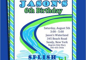 Water Slide Party Invitations Printable Water Slide Pool Party Invitation Printable or Printed with