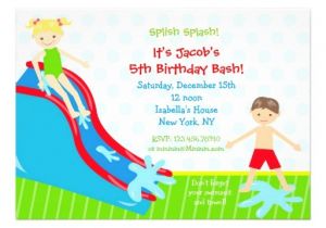 Water Slide Party Invitations Water Slide Waterslide Birthday Invitations 5 Quot X 7